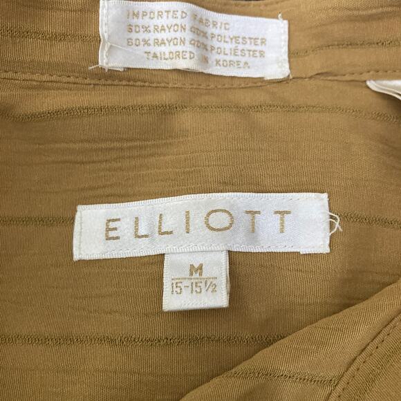 Elliot Shirt Mens Med Gold Button Front 15-15.5 - Picture 4 of 14
